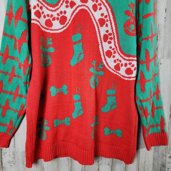 Cesar Holiday Ugly Sweater Red Green Size Large - Picture 8 of 10